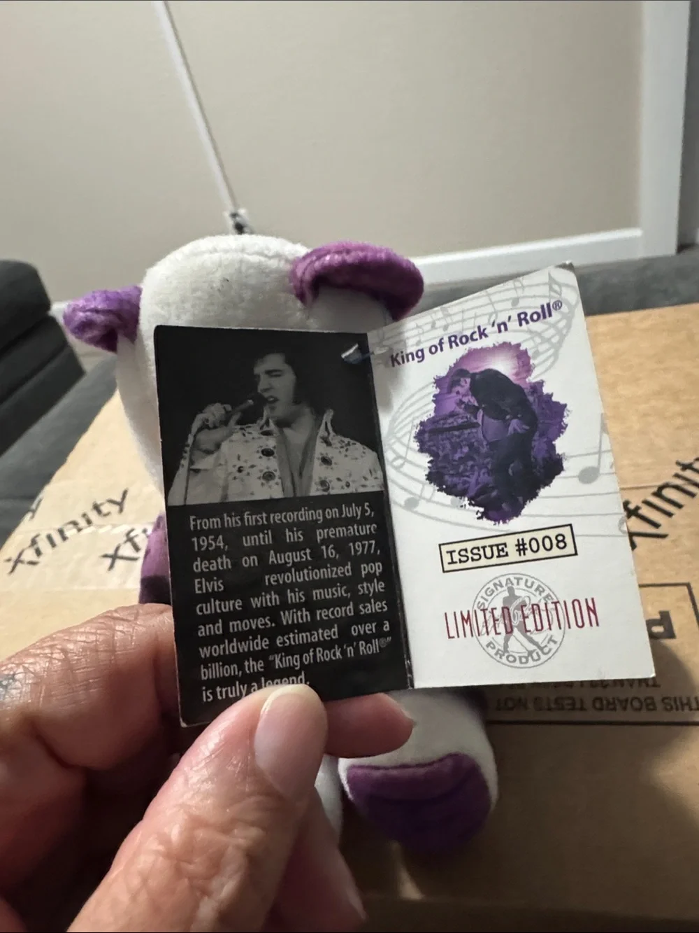 Purple & White Elvis Presley Collectible Bear